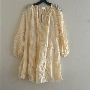 H&M Yellow and White Striped Blouse